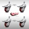 Service Caster 3 Inch SS Maroon Polyurethane 1/2 Inch Threaded Stem Caster Set Total Lock Brake SCC-SSTSTTL20S314-PPUB-MRN-121315-4 - alternate 2